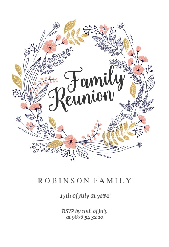 Family wreath - family reunion invitation