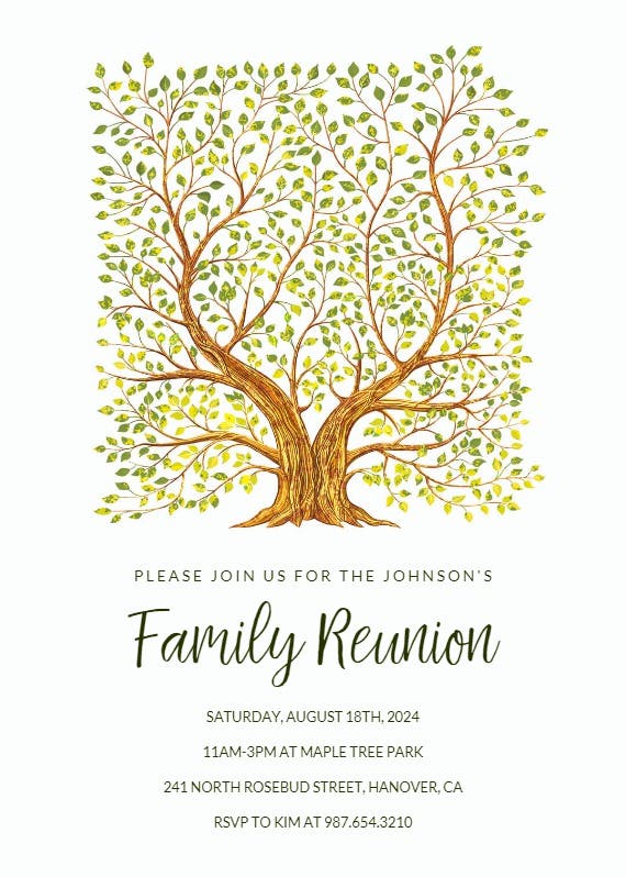 Familytree - family reunion invitation
