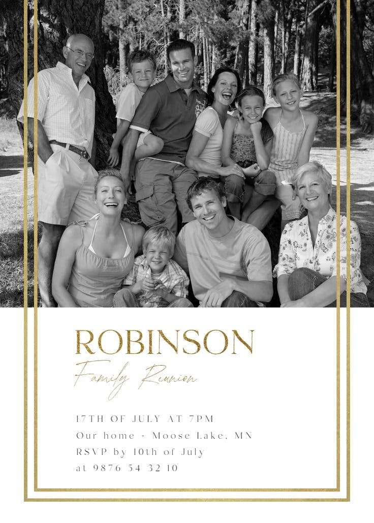 Fancy frame - family reunion invitation