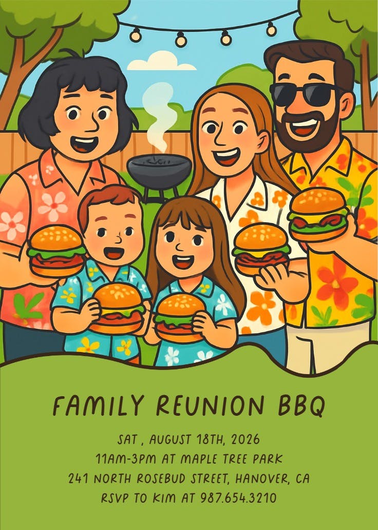 Grill & thrill - bbq party invitation