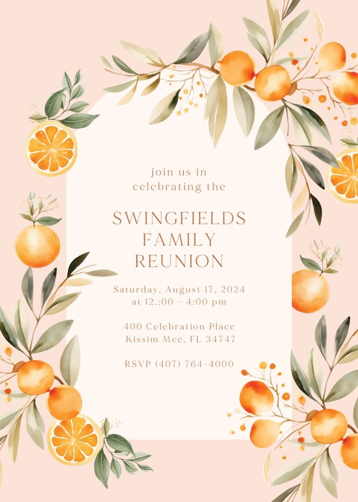 Juicy oranges -  invitación para reunión familiar