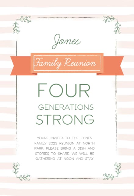 Many Generations - Family Reunion Invitation