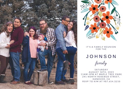 Orange Floral - Family Reunion Invitation