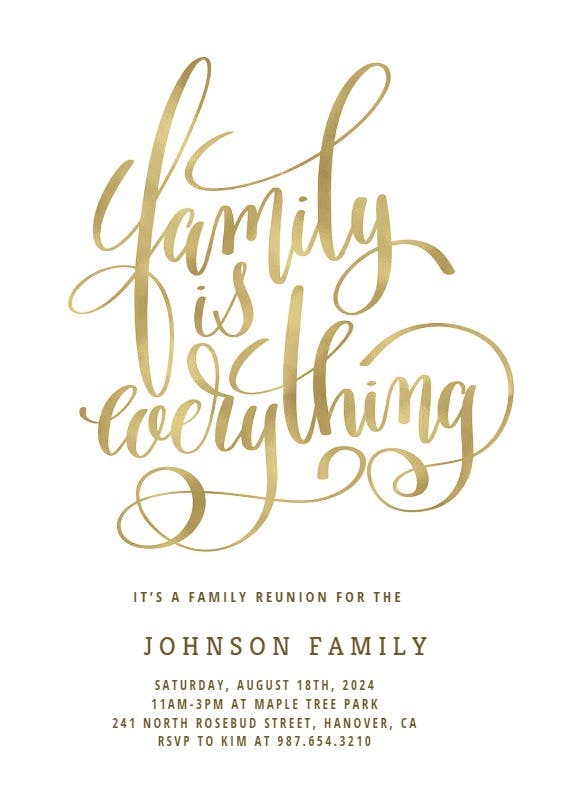 Our family - family reunion invitation