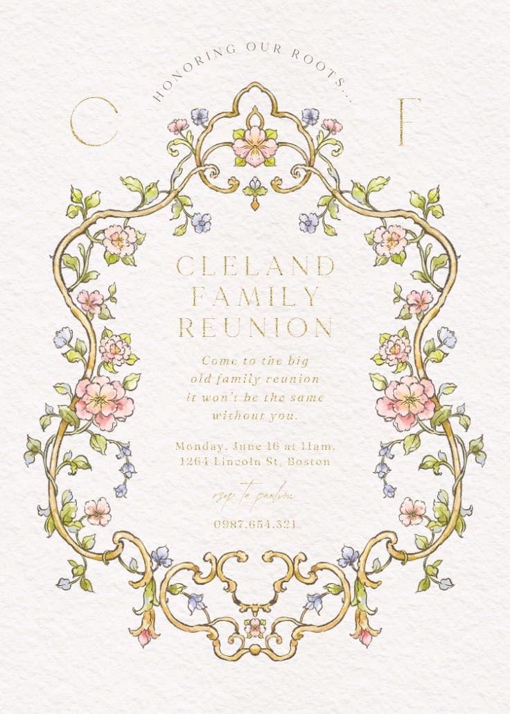 Our roots - invitación para reunión familiar