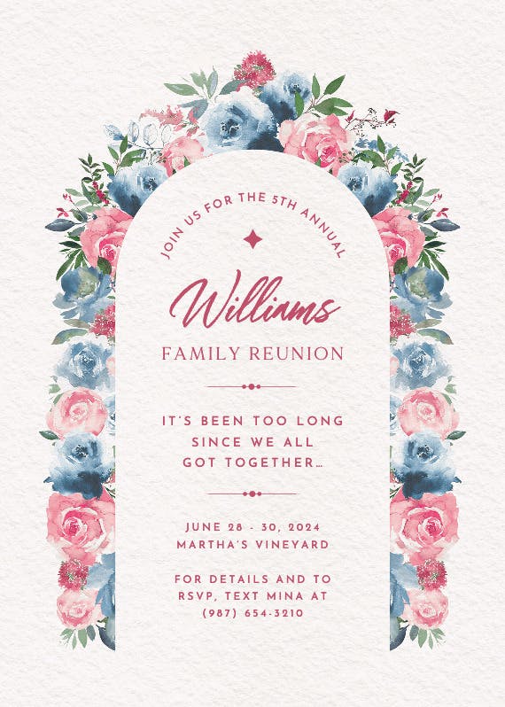 Painted petals - family reunion invitation