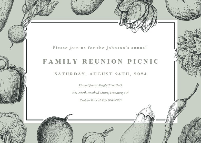 Picnic - bbq party invitation