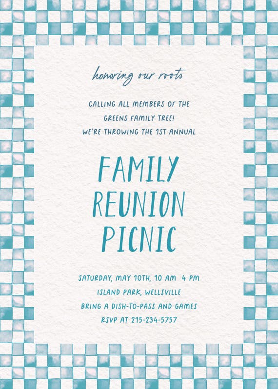 Roll out your blanket - family reunion invitation