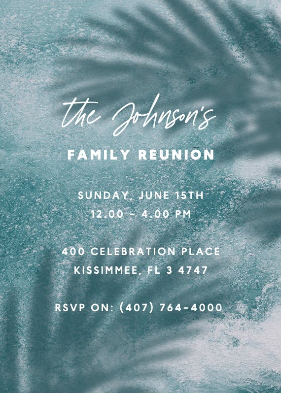 Soak and socialize - family reunion invitation