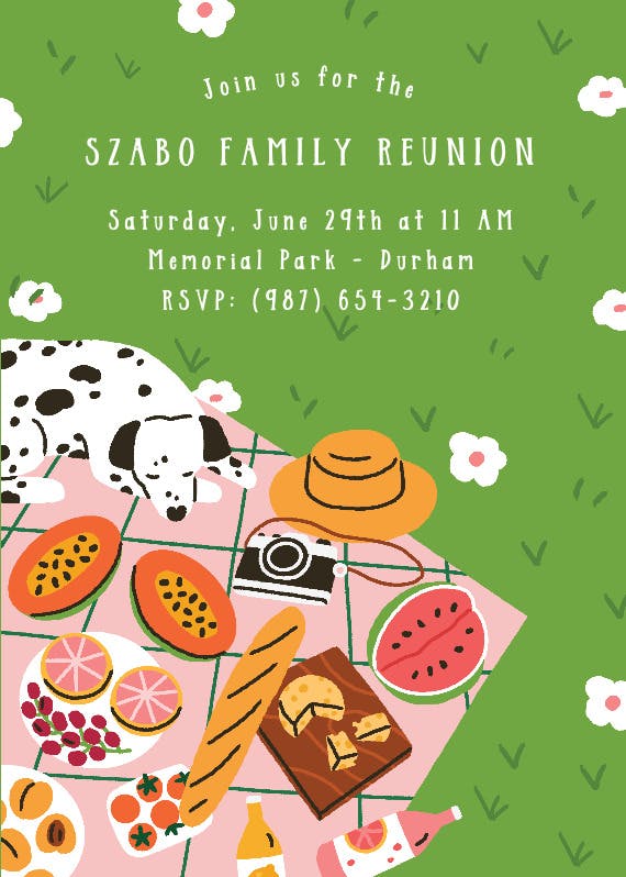 Summer picnic - family reunion invitation