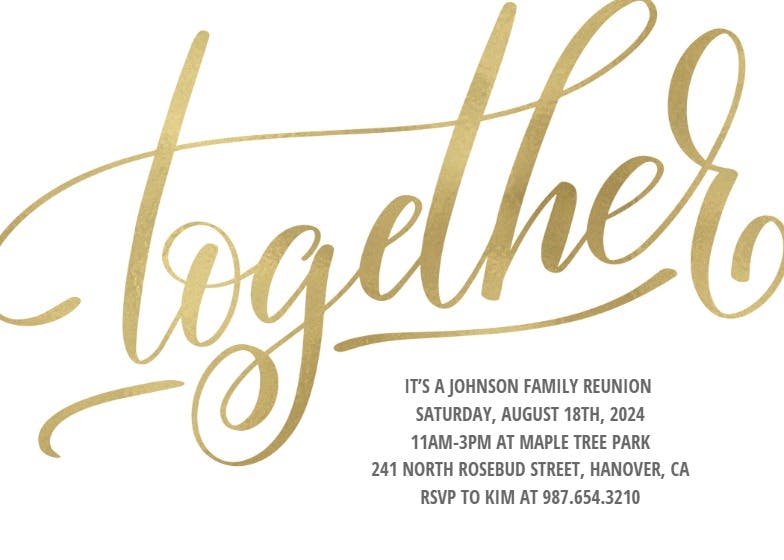 Together - family reunion invitation