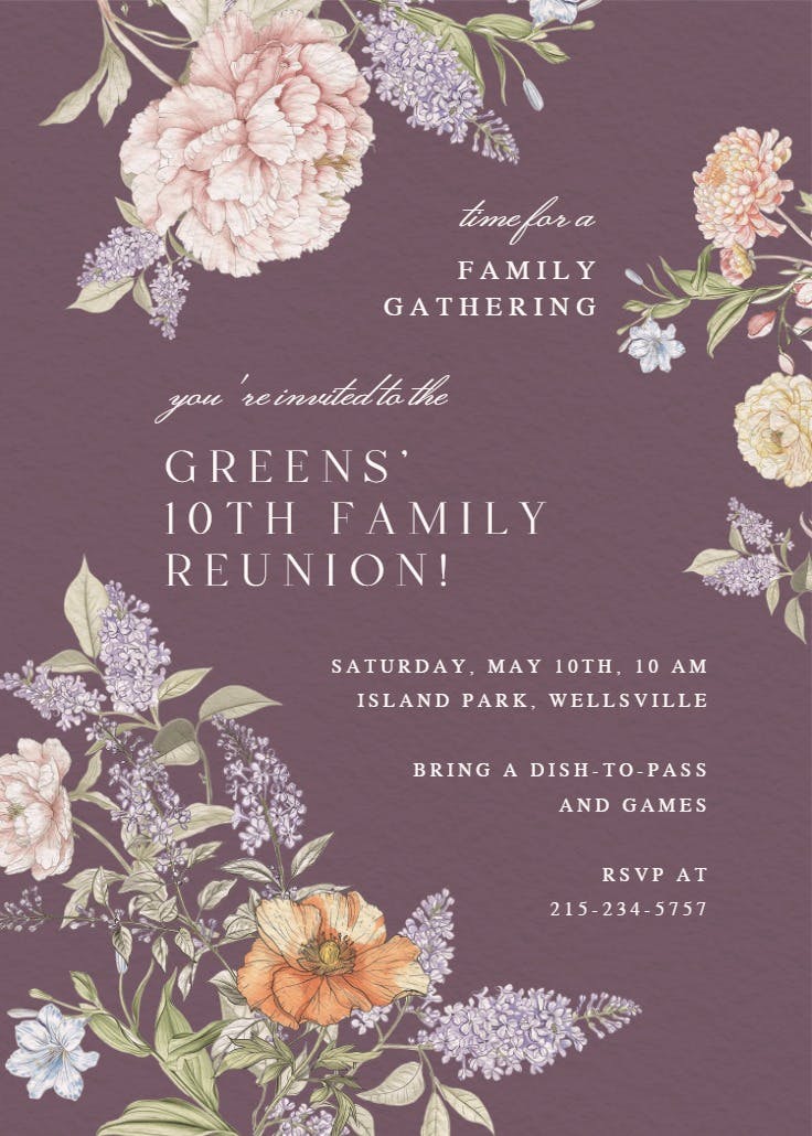 Vintage sketch - invitación para reunión familiar