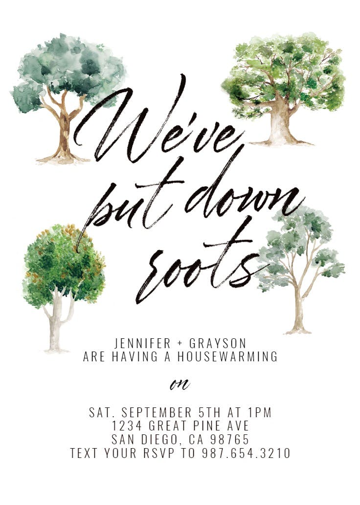 Watercolor tree - family reunion invitation