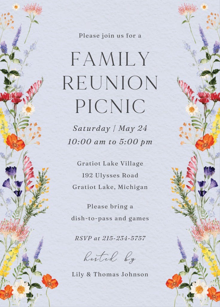 Wildflowers reunion - invitación para todos los días