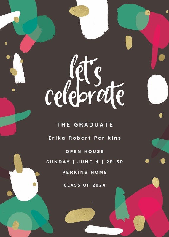 Abstract clutter - graduation party invitation