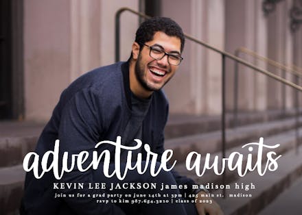 Adventure Awaits - Graduation Party Invitation