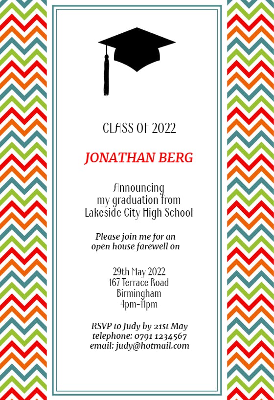 Announce my graduation - graduation party invitation