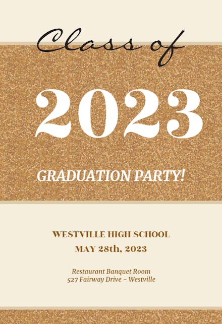Beige Corkboard - Graduation Party Invitation