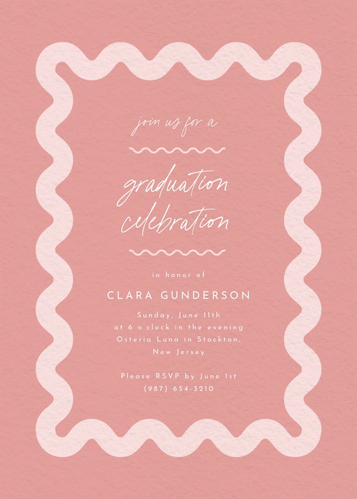 Billowing border - graduation party invitation