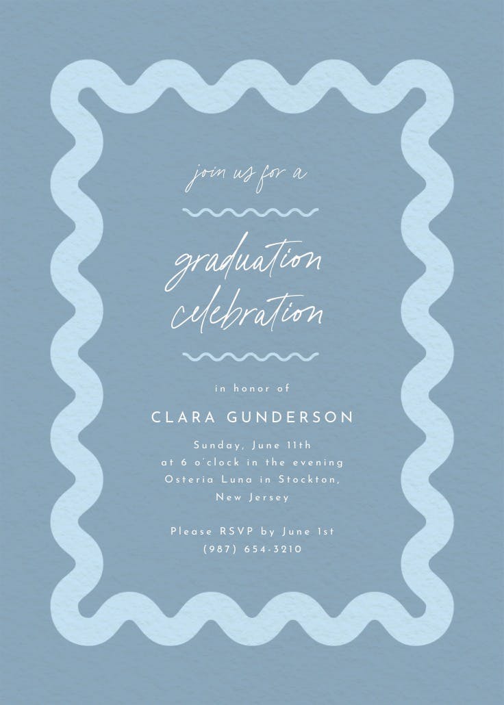 Billowing border - graduation party invitation