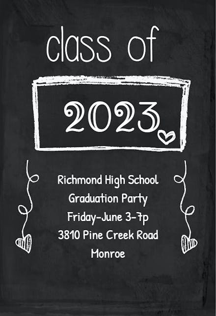 Black Board - Graduation Party Invitation