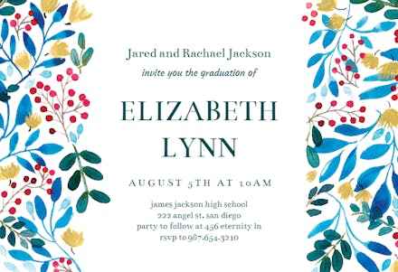 Blue & Red - Invitación de Graduación