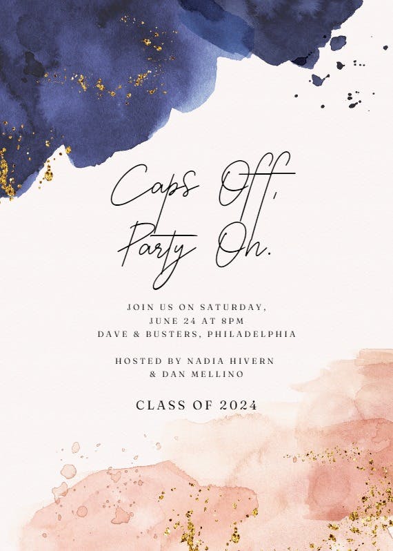 Blue vs pink - graduation party invitation
