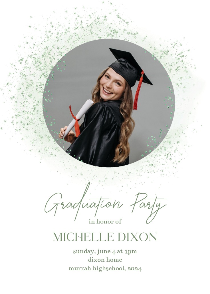 Blush Gold Spots - Graduation Party Invitation Template | Greetings Island