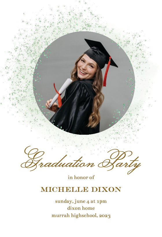 Blush Gold Spots - Graduation Party Invitation Template | Greetings Island