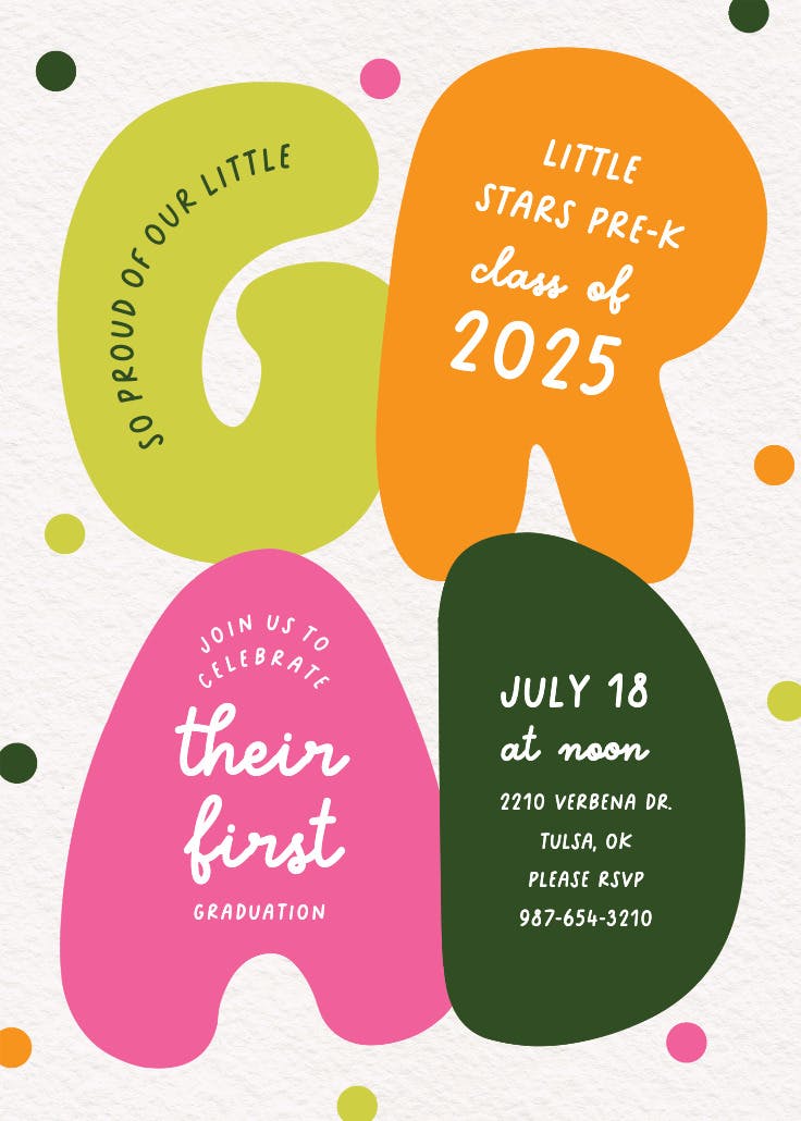 Bold & brainy - graduation party invitation