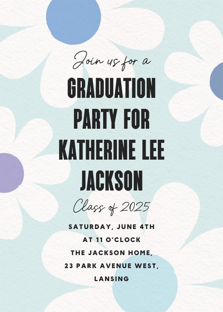 Bold daisies - graduation party invitation