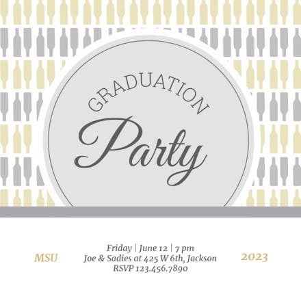 Bottle Wall - Graduation Party Invitation