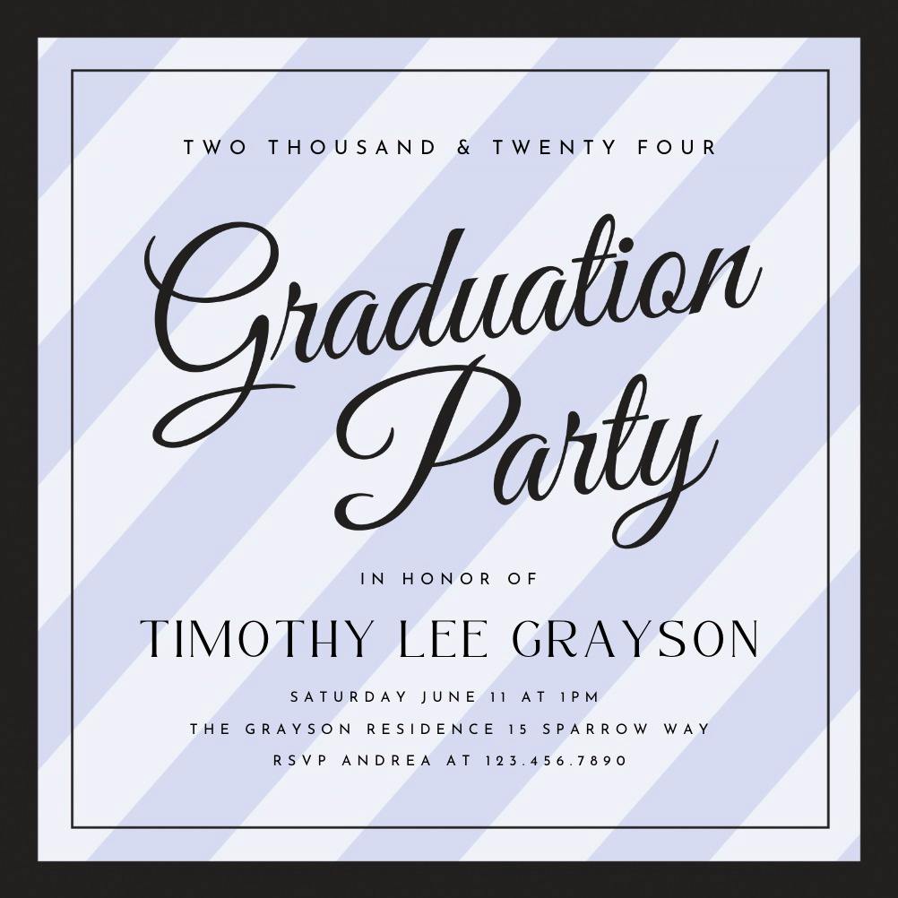 Broad diagonals - graduation party invitation
