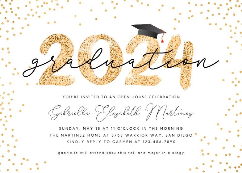 By the numbers - graduation party invitation