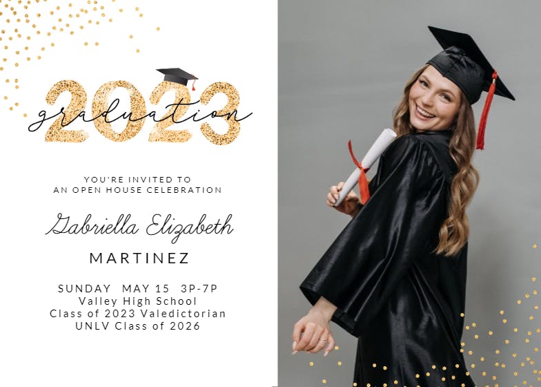 By The Numbers And Glitters - Graduation Party Invitation Template ...