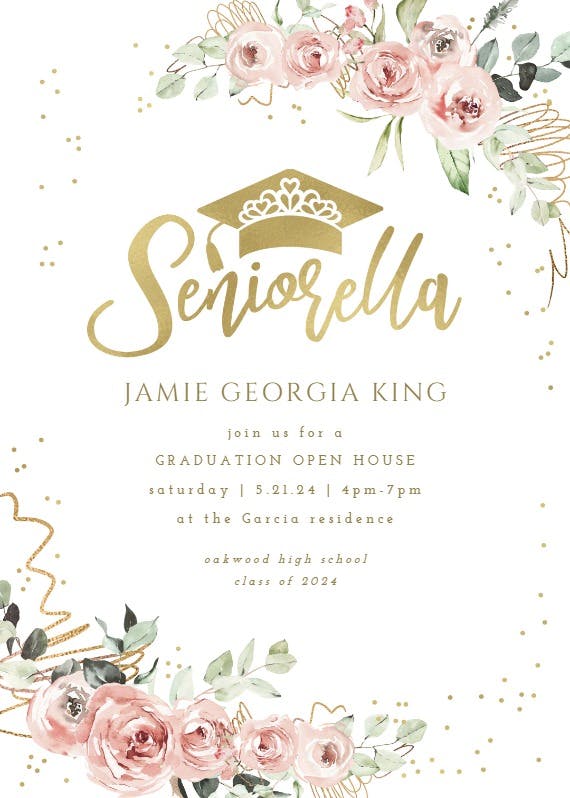 Capable crown - graduation party invitation