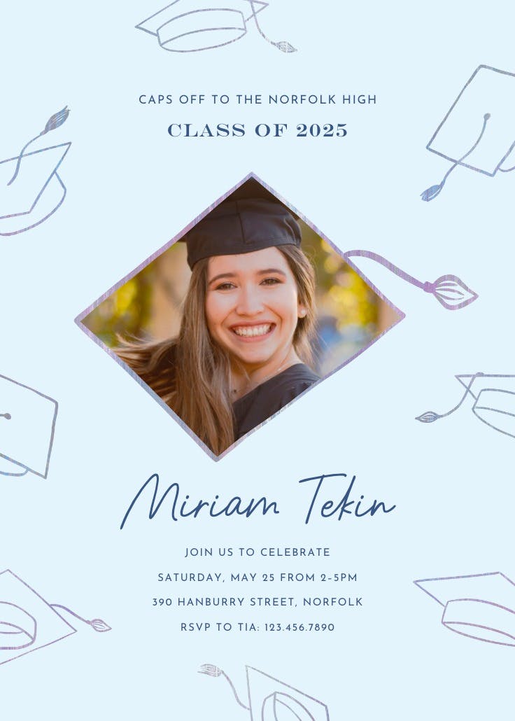 Tassle flying - graduation party invitation