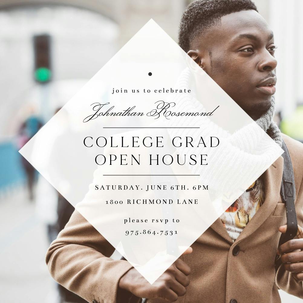Cheers for college - graduation party invitation