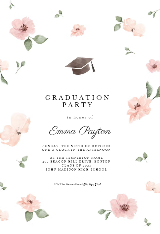 blank graduation party invitations