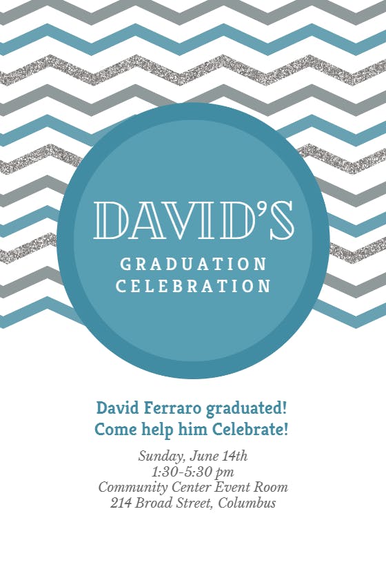 Chevron celebration - graduation party invitation