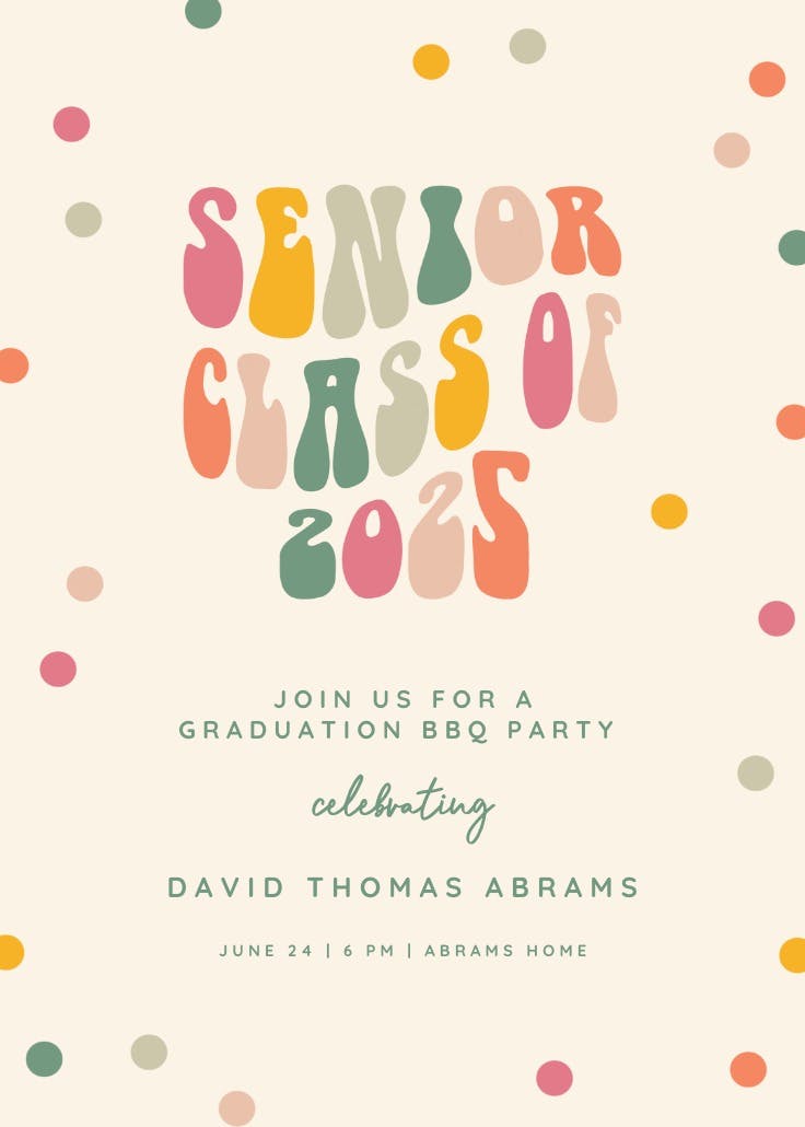 Class of 2025 - graduation party invitation