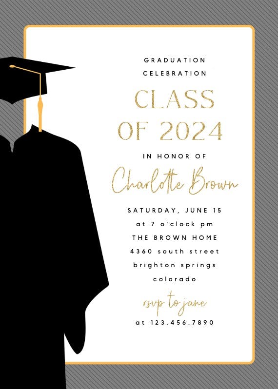 Class of -  invitación de graduación
