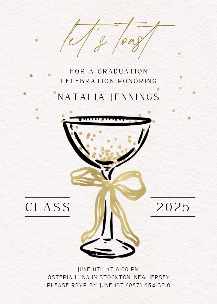 Cocktails call - graduation party invitation