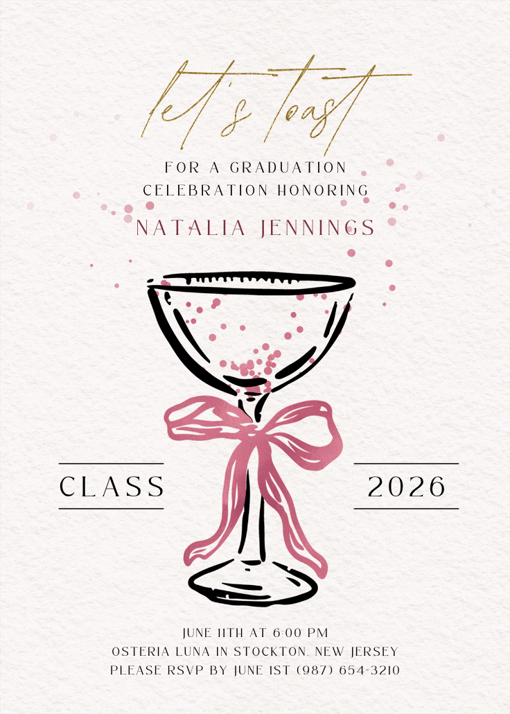 Cocktails call - graduation party invitation