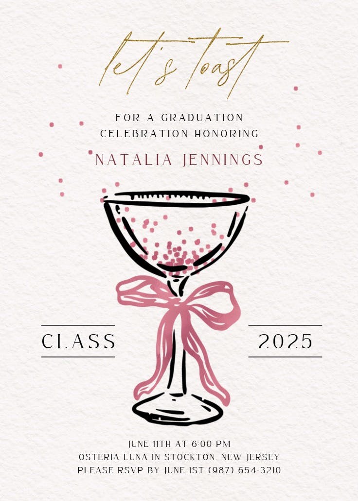Cocktails call - graduation party invitation