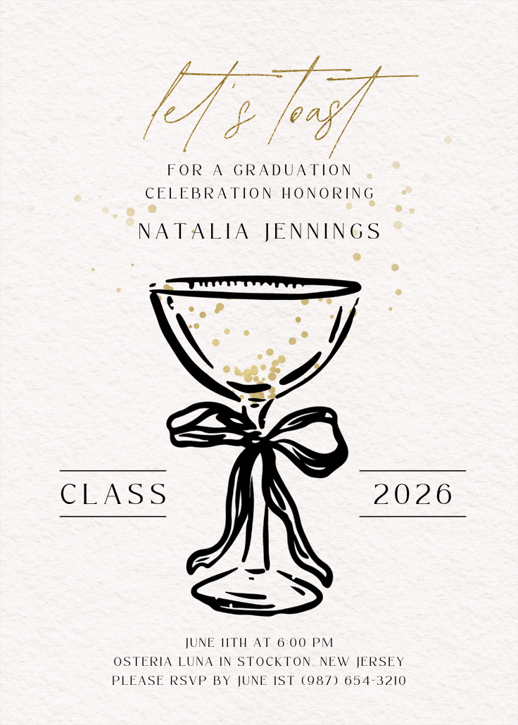Cocktails call - graduation party invitation
