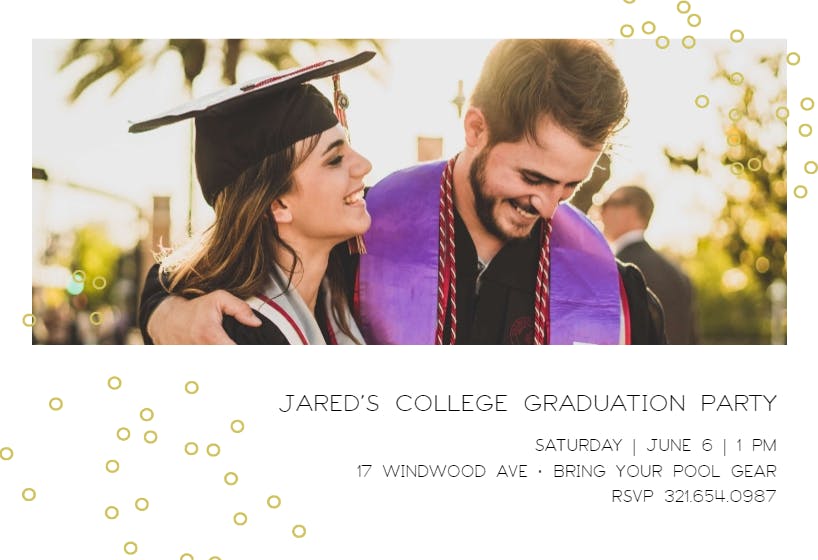 College cheers - graduation party invitation