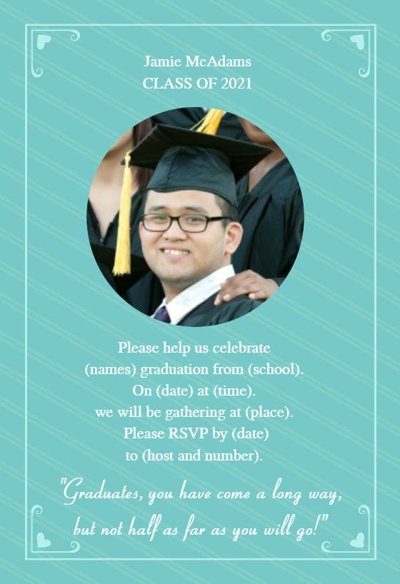 Come a long way - graduation party invitation