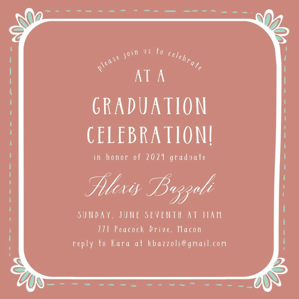 Commencement squared - graduation party invitation