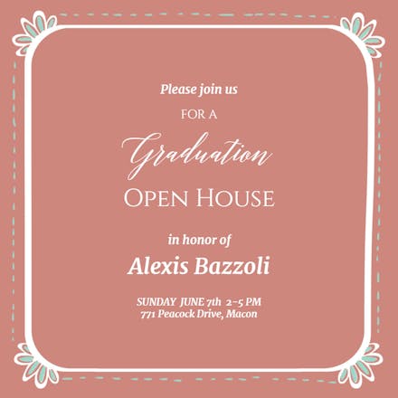 Commencement Squared - Graduation Party Invitation